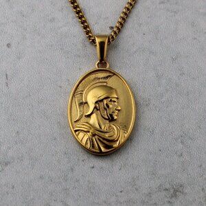 Gold Centurion Pendant Chain Necklace
